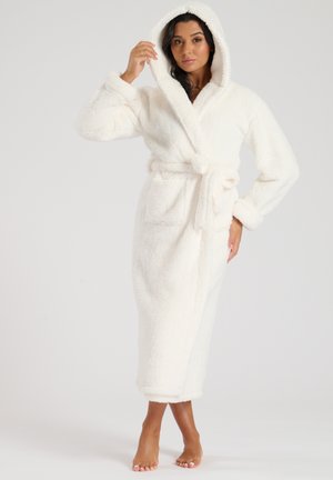 HOODED MIDAXI CHUNKY - Dressing gown - cream