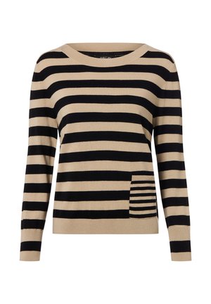 Pullover - beige schwarz