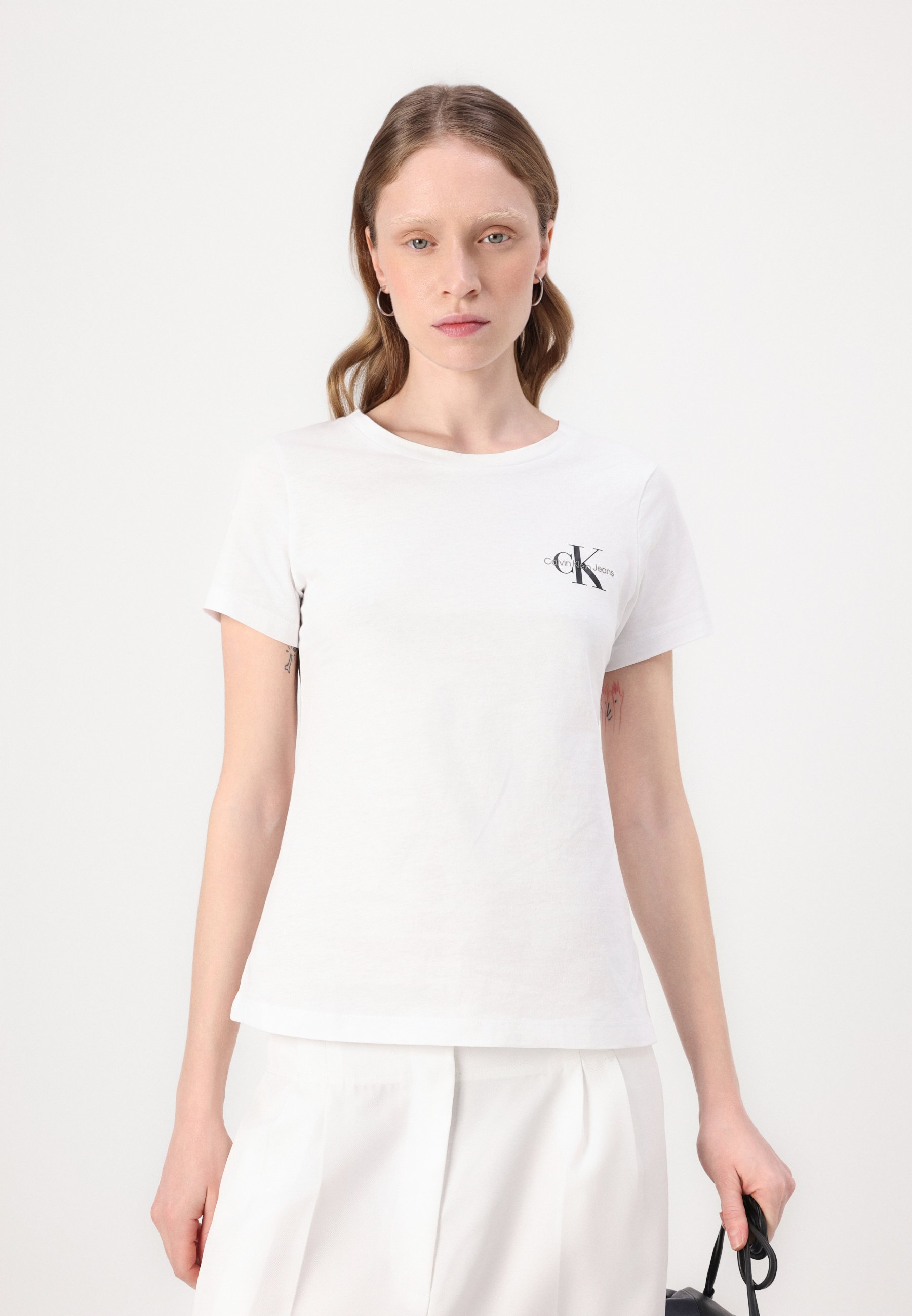 売れ筋商品|||カルバンクライン Tシャツ レディース トップス MONOLOGO SLIM TEE 2 PACK - Basic T-shirt - deep magma / brilliant white Calvin Klein tシャツ Klein/カルバンクライン SS RLXD STANDARD