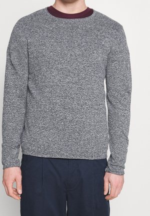Stickad tröja - mottled dark blue