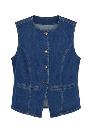 Studio Untold, JEANSWESTE, FITTED SHAPE, STRETCHDENIM - Vest - blue denim
