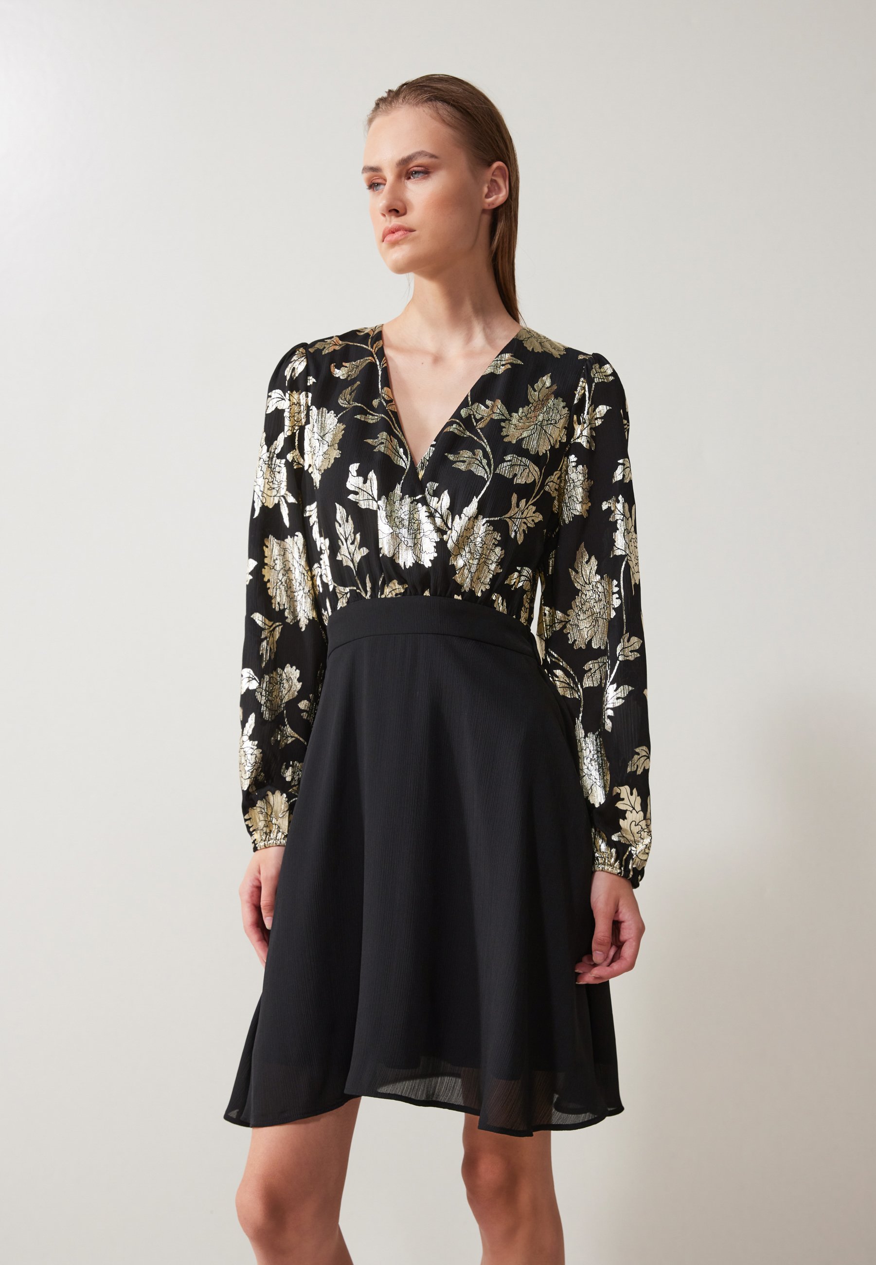 sachin and babi light blue dress black and gold theme dress muslimah