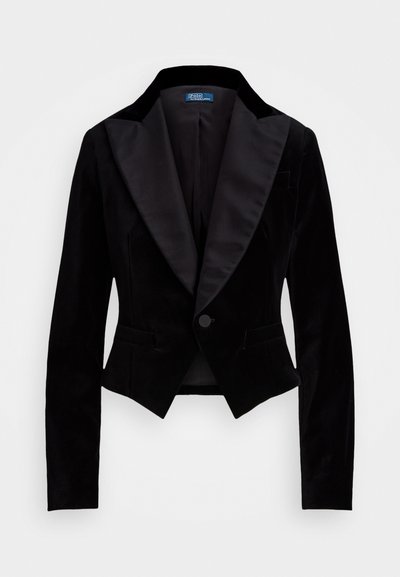 Polo Ralph Lauren CROPPED SILK-LAPEL VELVET BLAZER - Bleizeris - black