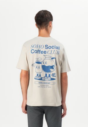 ONSFRED COFFEE CLUB TEE - Print T-shirt - silver lining