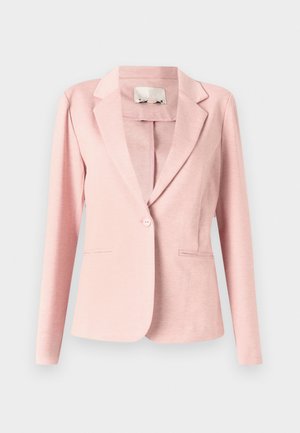 Lys rosa blazer laget av glatt stoff, med slagkrage, enkelt knappelås og to frontlommer. Skreddersydd passform.