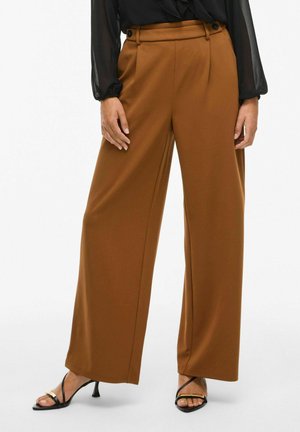 MIT WEITEM BEIN VICLARA HIGH-WAIST - Pantaloni - toffee