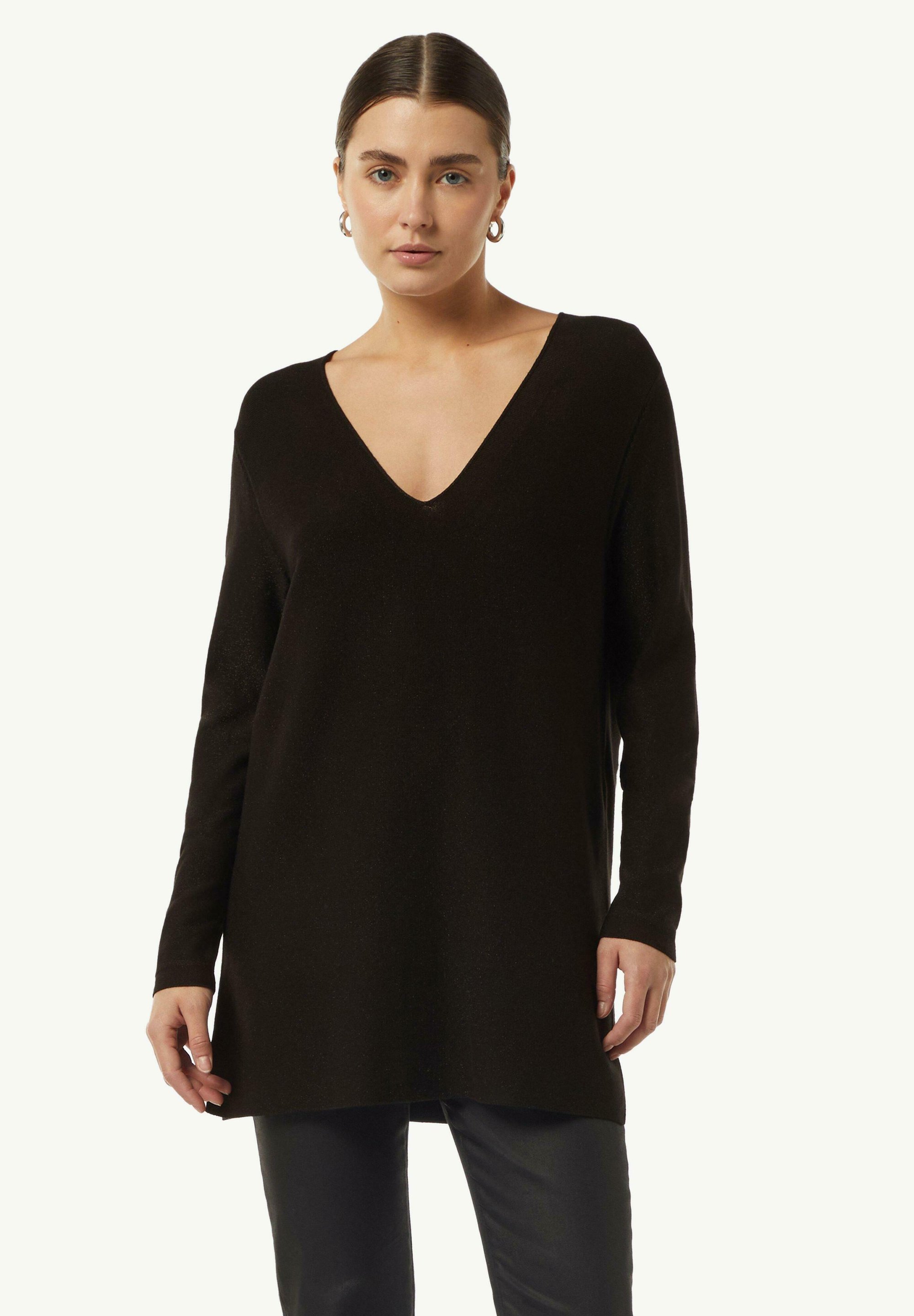 comma MIT SEITLICH GESCHLITZTEM SAUM Strickpullover schwarz