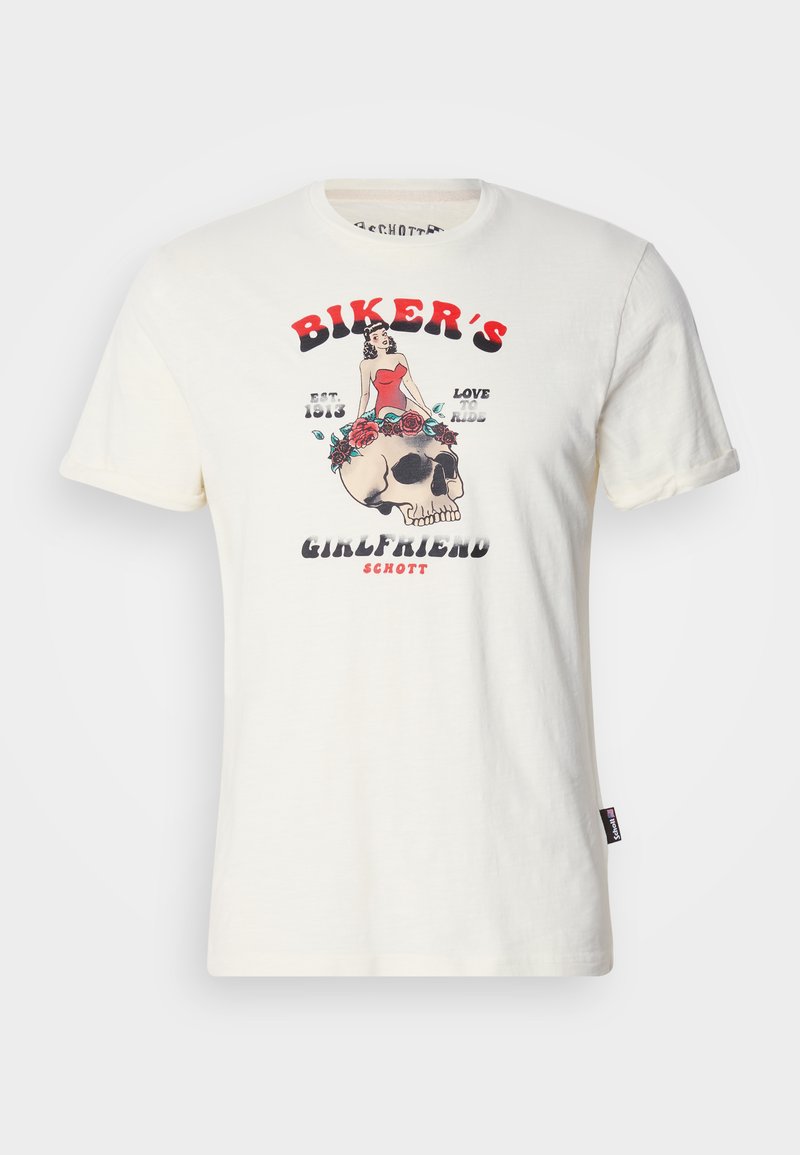 Schott T-shirt print crème