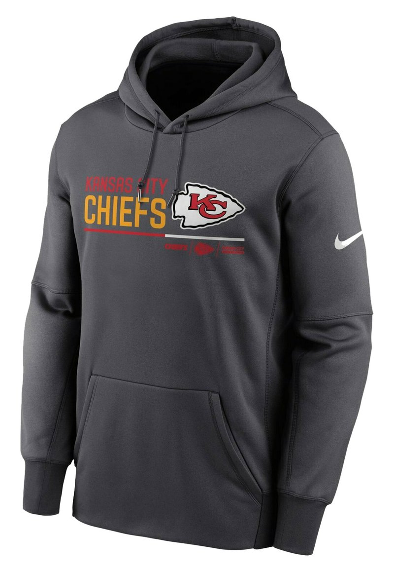 Nike Performance KANSAS CITY CHIEFS THERMA DRIFIT Kapuzenpullover charcoal/dunkelgrau