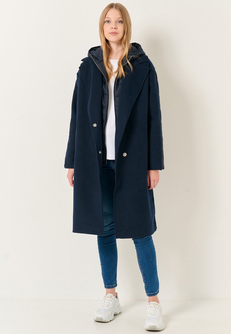 Jimmy Key LOOSE FIT HOODED MIDI - Cappotto invernale - dark blue