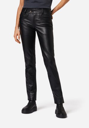 TRISTON B - Leather trousers - schwarz