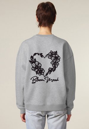 BLOOM MOOD BACK EMBROIDERY UNISEX - Sweatshirt - mottled grey