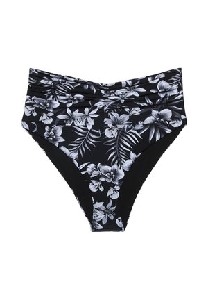 Yamamay, ICONIC - BIKINI BOTTOM - Bikini pezzo sotto - black/white floral