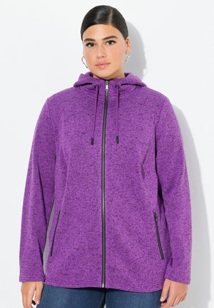 MELANGE LINED HOODED - Chaqueta de punto - purple