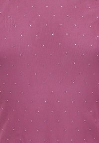Pink fabric with a fine mesh texture, adorned with small silver studs evenly spaced throughout the surface.