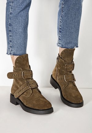 Cowboy- / bikerstøvlette - dark brown