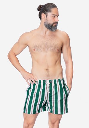 RICCIONE - Surfshorts - green brown white graphic print