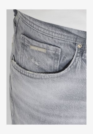 Poche de jean en denim gris clair avec une petite poche pour la monnaie ornée d'une étiquette métallique portant l'inscription "ANTONY MORATO".