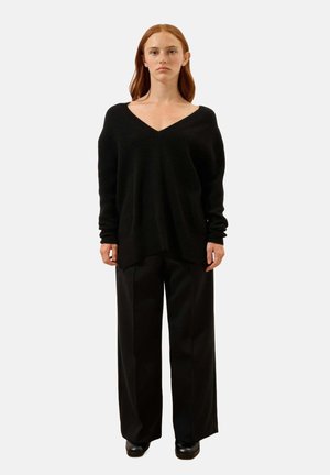 SERELIS V-NECK WITH FRONT AND BACK - Svetr - black
