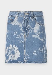 VIDEMI SHORT SKIRT - Jeansrok - blue denim/white