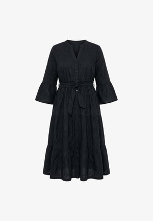 Studio Untold, MIDIKLEID, BEQUEMER SHAPE, STICKEREI, 3/4-ÄRMEL - Hverdagskjole - black