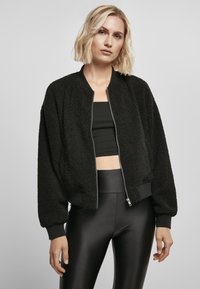 Urban Classics - LADIES OVERSIZED SHERPA BOMBER JACKET - Flisinė striukė - black Miniatiūros vaizdas 1