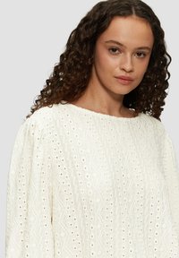 QS JACQUARD MIT 3/4-ÄRMELN - Bluse - creme