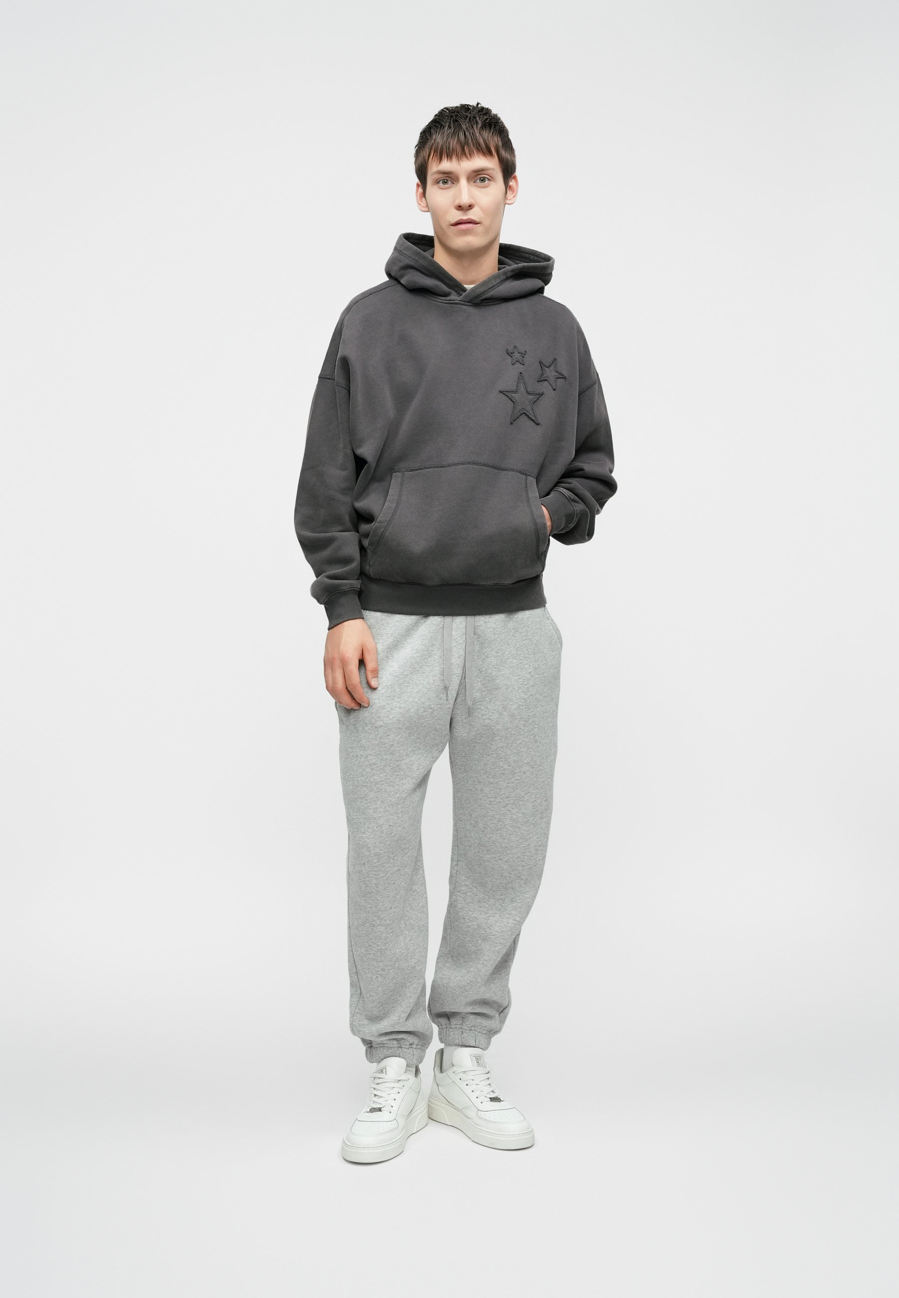 『BETTER THAN NOW』Deuxieme Classe スウェット Hollister Co. BAGGY CINCH STAR HITS - Džemperis su gobtuvu - grey