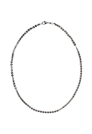 Colier din argint cu un model delicat, interconectat, având un sistem de închidere tip lobster și o finisare netedă, lustruită.