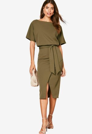Lipsy KIMONO BELTED MIDI - Kasdienė suknelė - khaki green