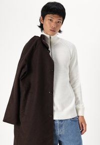 Jack & Jones JJPANNEL HALF ZIP  - Trui - cloud dancer