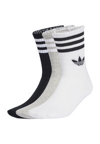 CREW UNISEX 3 PACK - Socks - white   medium grey heather   black