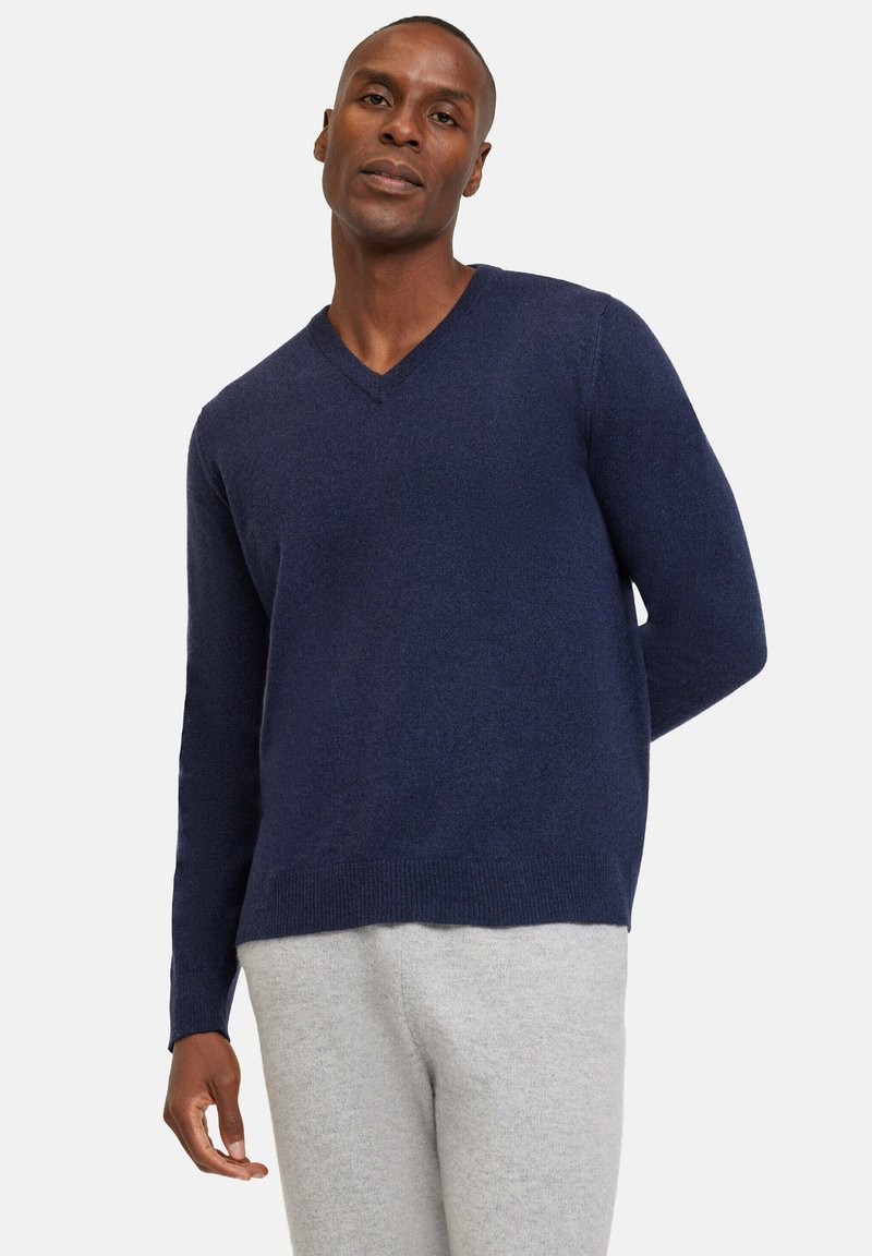 FALKE BASIC V-NECK - Strickpullover - space blue