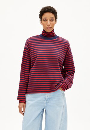 FRANKA STRIPE - Sweater - tinted navy-candy apple