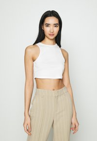 VILA VIFELIA CROPPED TANK TOP 2PACK - Top - snow white/black