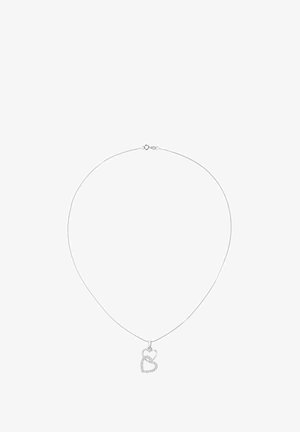 Hõbedast kaelakee, millel südamekujuline ripats punutud mustri ja tekstuursete detailidega. Kett on sile ja õhuke.