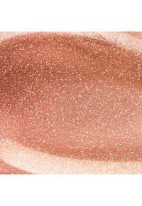 Shimmering rose gold makeup swatch with fine glitter particles and a smooth, creamy texture spread evenly on the surface.