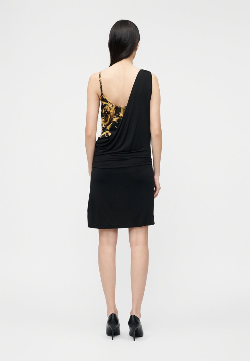 Versace Jeans Couture DRAPE MINI - Jersey dress - black/gold-coloured/black  - Zalando.ie