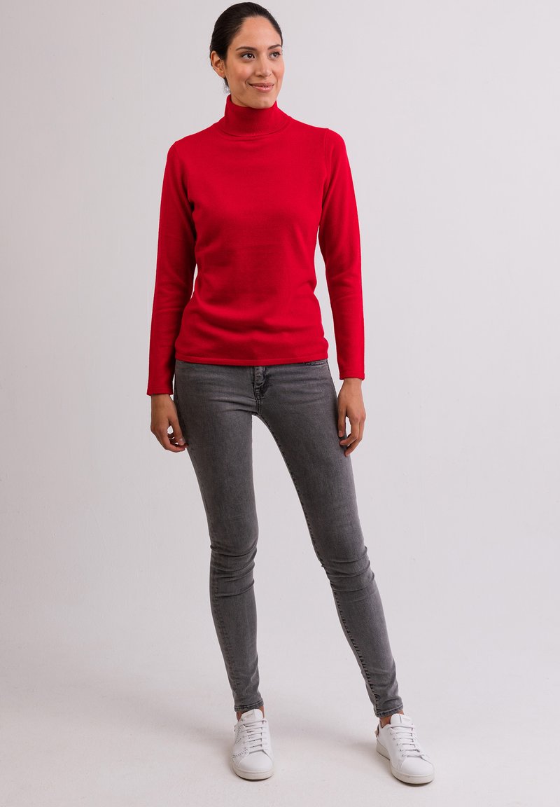 Damenpullover Weinroter Rollkragenpullover Damen Damen Pullover