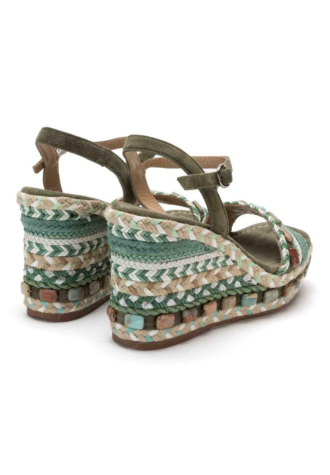 Alma en Pena ESMERALDA - Sandalias de cuña - verde - Zalando.es