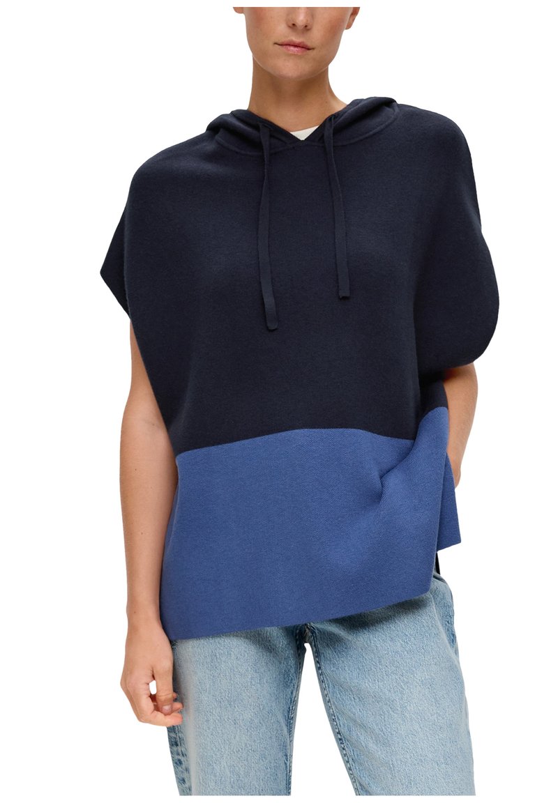 Poncho Femme S.Oliver - Bleu Décontracté - Taille Unique Coupe Ample