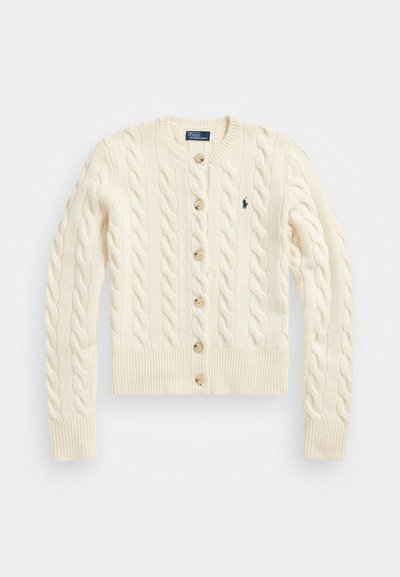 Polo Ralph Lauren CABLE KNIT WOOL CASHMERE CARDIGAN - Adīta jaka - authentic cream