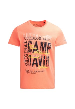Camp David, CAMP DAVID T-SHIRT RUNDHALS MIT LOGO PRINTS - Print T-shirt - neon flame
