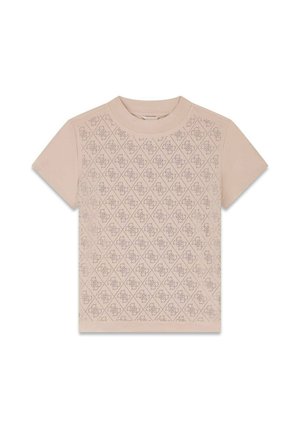 Guess, SS MOCK NECK ALL OVER 4G TEE - T-shirt con stampa - g h prosecco