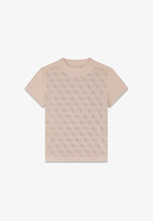 Guess, SS MOCK NECK ALL OVER 4G TEE - T-shirt con stampa - g h prosecco