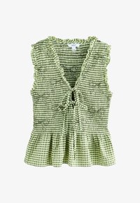 Non sélectionné, green gingham bow embroidered