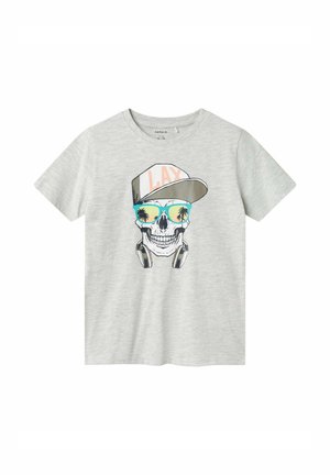 STRAIGHT FIT - T-shirts print - light grey melange