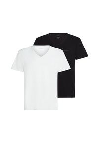 KARL LAGERFELD LOGO V-NECK (PACK OF 2) - Apatiniai marškiniai - white black