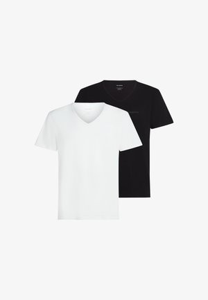 LOGO V-NECK (PACK OF 2) - Spodnja majica - white black