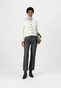 pure cashmere CLASSIC CABLE CARDIGAN - Kardiganas - vintage white